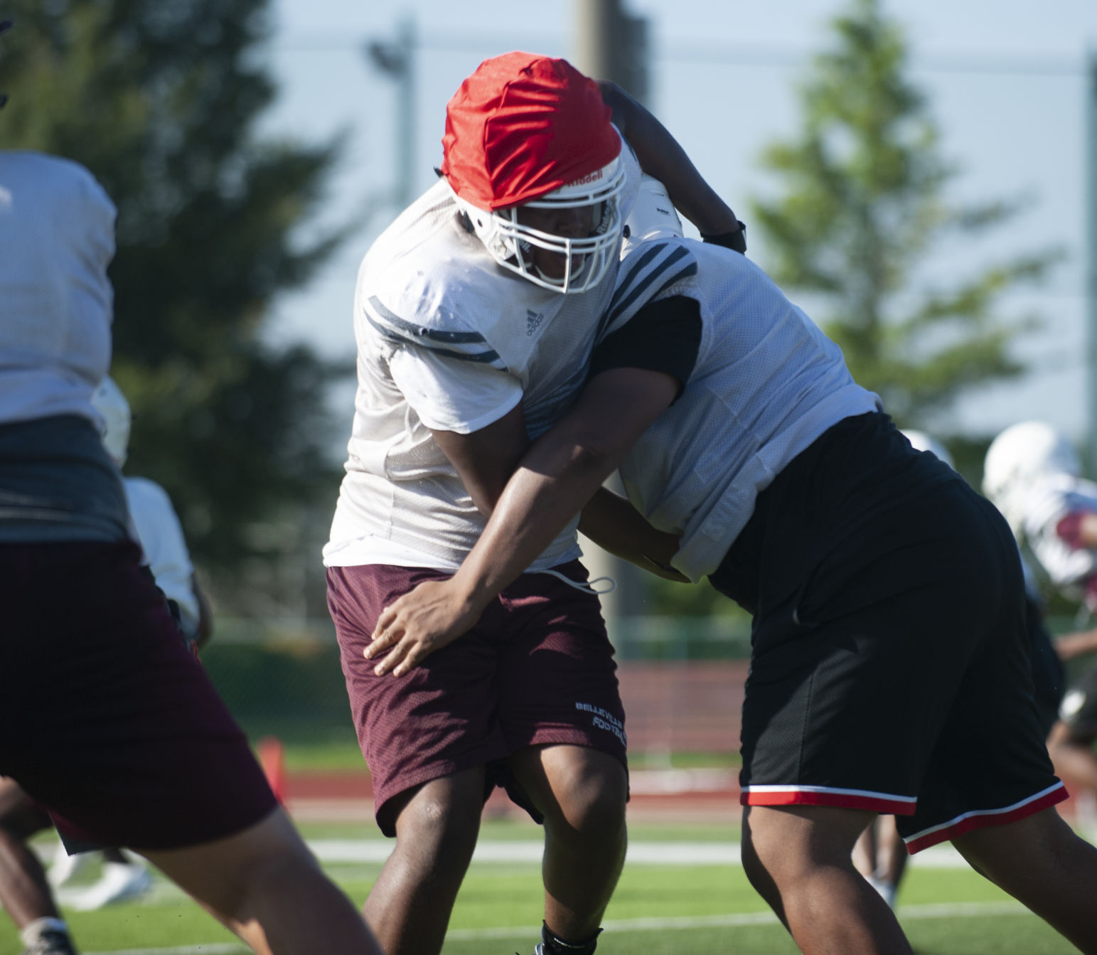 Belleville West High School football practice